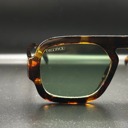 metro. (tortoise shell w/ green lens)